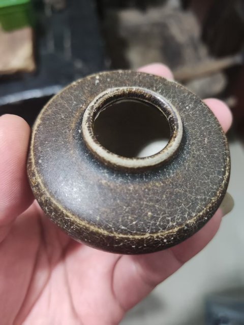 古玩陶瓷吉州窯黑釉水盂真品鑒賞圖