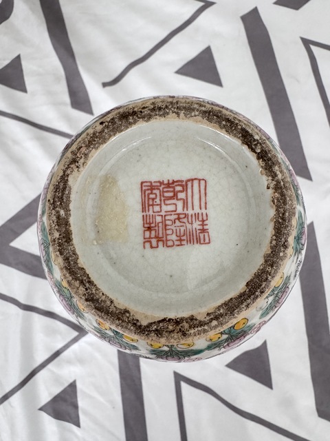古玩陶瓷粉彩龍紋玉壺春瓶真品鑒賞圖