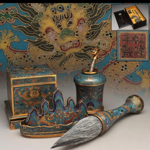 古玩銅器琺瑯文房真品鑒賞圖