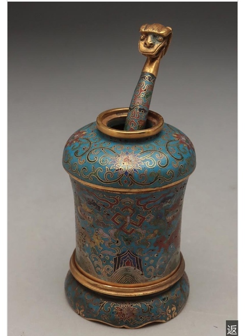 古玩銅器琺瑯文房真品鑒賞圖