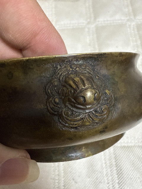 古玩銅器清代田雞耳爐真品鑒賞圖