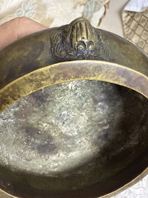 古玩銅器清代田雞耳爐真品鑒賞圖