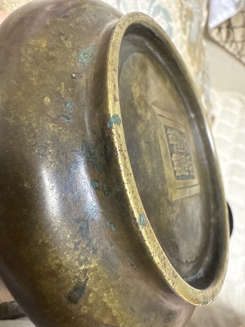 古玩銅器清代田雞耳爐真品鑒賞圖