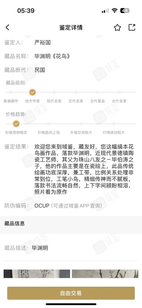 古玩字畫畢淵明·花鳥真品鑒賞圖