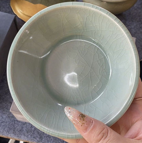 古玩陶瓷龍泉洗真品鑒賞圖