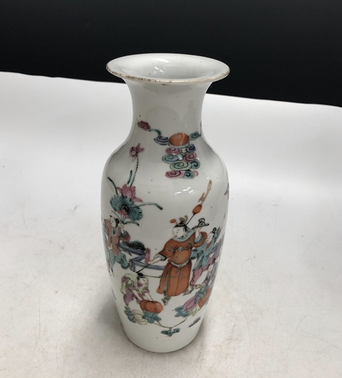 古玩陶瓷清晚·粉彩嬰戲紋瓶拍賣，當前價格7999元