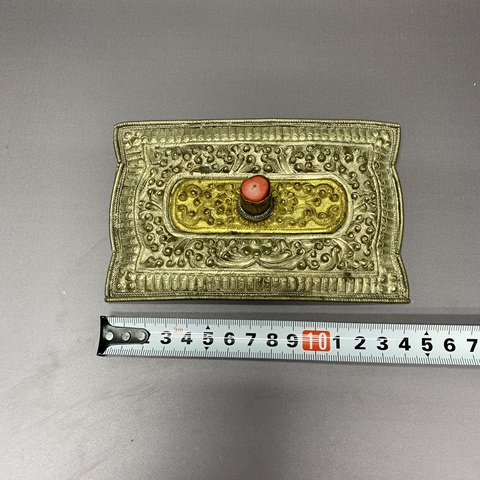 古玩陶瓷民國(guó)藏傳鎏金板拍賣(mài)，當(dāng)前價(jià)格469元