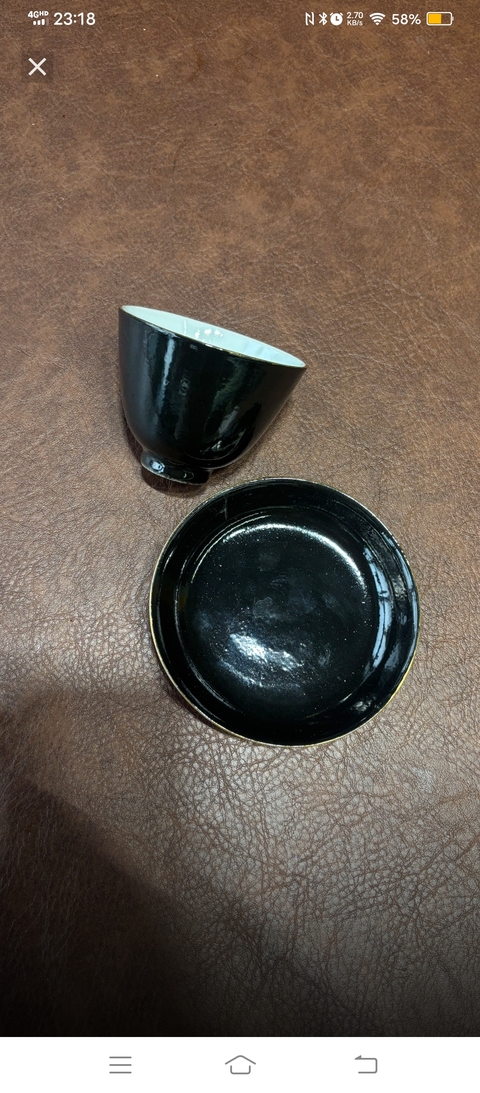 古玩陶瓷黑釉杯盤真品鑒賞圖