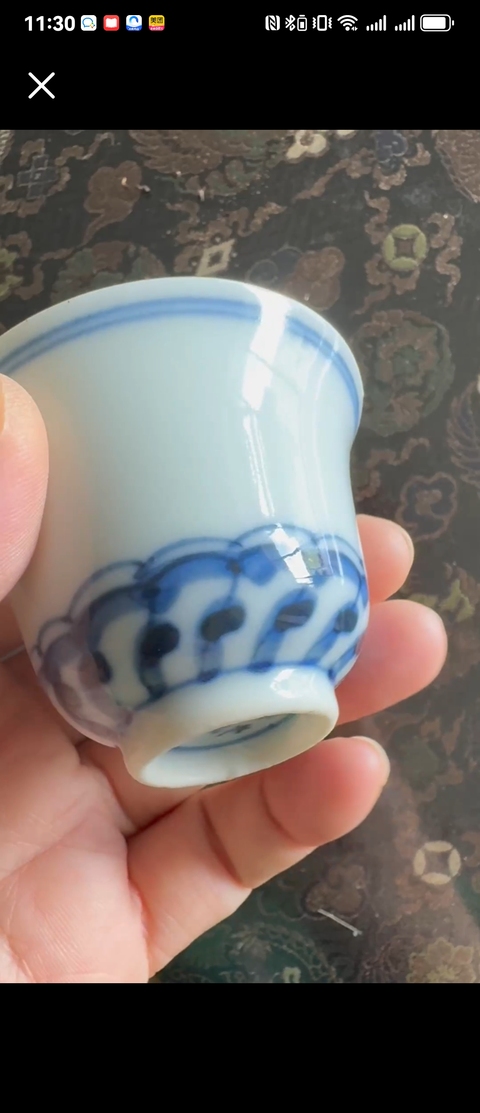 古玩陶瓷青花杯真品鑒賞圖