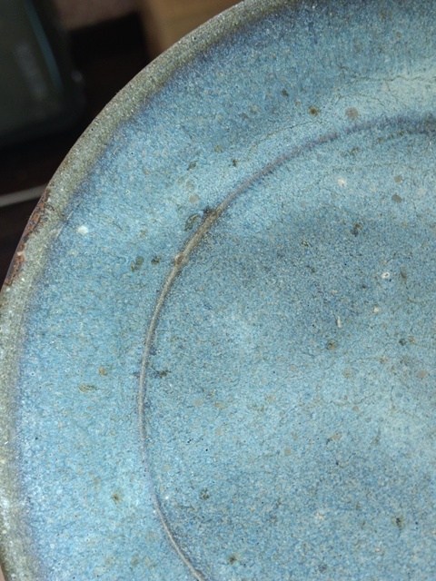古玩陶瓷鈞窯天藍釉盤拍賣，當前價格1300元