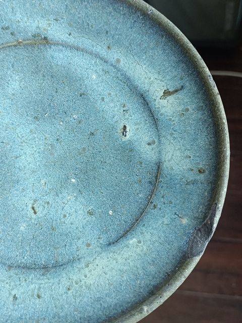 古玩陶瓷鈞窯天藍釉盤拍賣，當前價格1300元