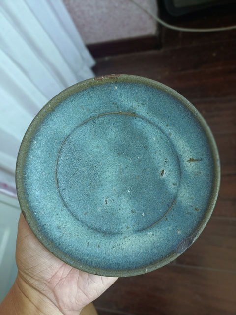 古玩陶瓷鈞窯天藍釉盤拍賣，當前價格1300元
