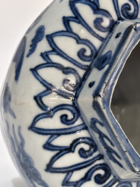 古玩陶瓷萬歷鶴紋青花罐真品鑒賞圖