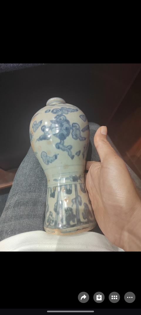 古玩陶瓷青花云鶴紋梅瓶真品鑒賞圖