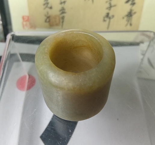 古玩玉器和田玉雕“素紋扳指”真品鑒賞圖