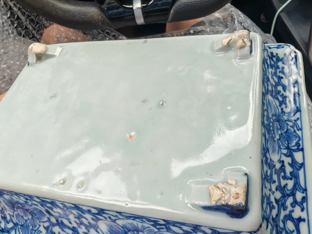 古玩陶瓷青花纏枝花卉紋水仙盆真品鑒賞圖