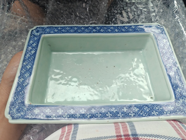 古玩陶瓷青花纏枝花卉紋水仙盆真品鑒賞圖
