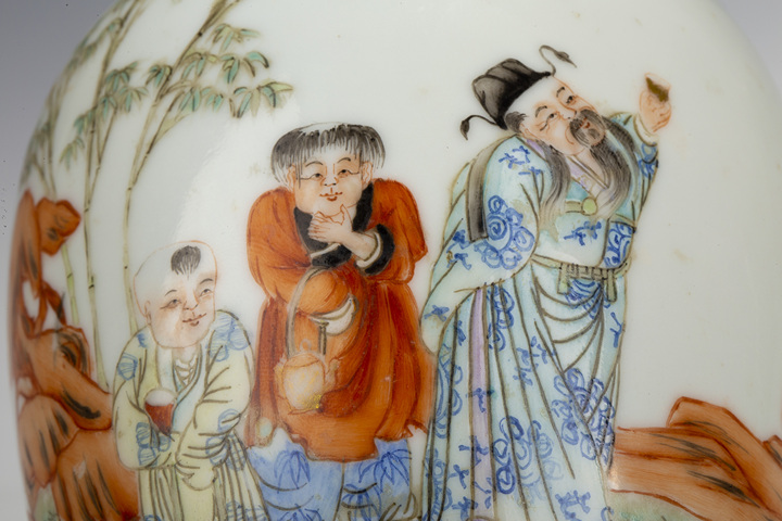 古玩陶瓷·粉彩太白醉酒圖蘿卜瓶
真品鑒賞圖