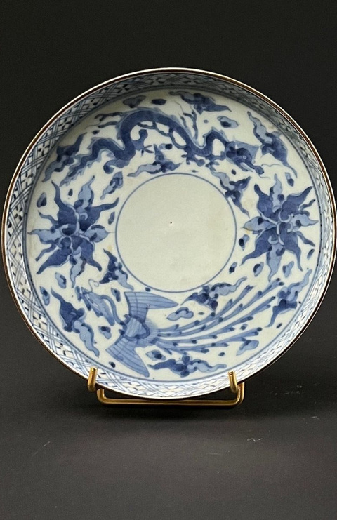 古玩陶瓷鳳紋盤真品鑒賞圖
