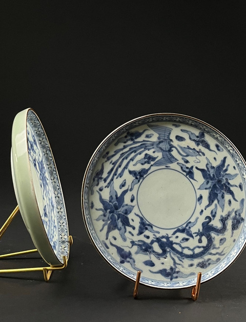 古玩陶瓷鳳紋盤真品鑒賞圖