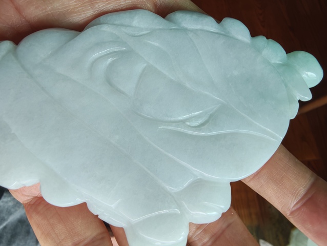 古玩玉器翡翠雕“財神”擺件真品鑒賞圖