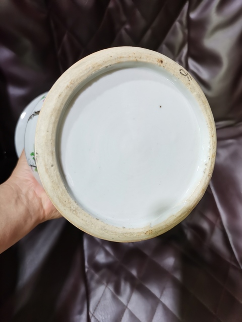 古玩陶瓷花鳥紋粉彩花觚真品鑒賞圖