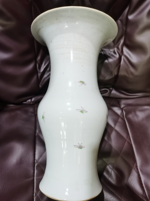 古玩陶瓷花鳥紋粉彩花觚真品鑒賞圖