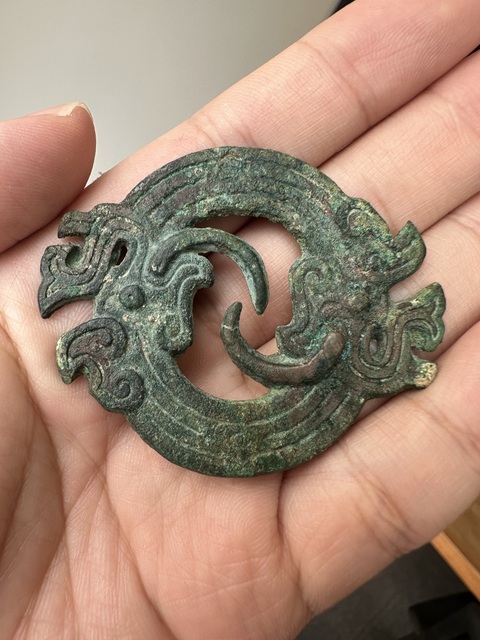 古玩銅器龍紋青銅環真品鑒賞圖