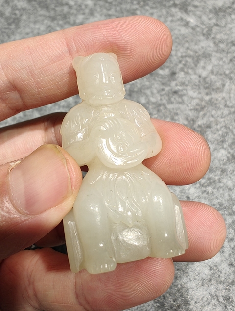 古玩玉器和田玉雕“人物”擺件真品鑒賞圖