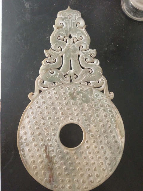 古玩玉器仿古出廓璧真品鑒賞圖