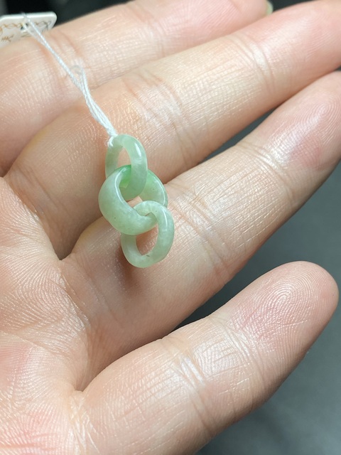 古玩玉器清代翡翠雕“三連環”拍賣，當前價格5500元