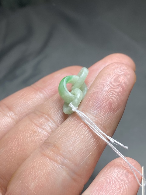 古玩玉器清代翡翠雕“三連環”拍賣，當前價格5500元