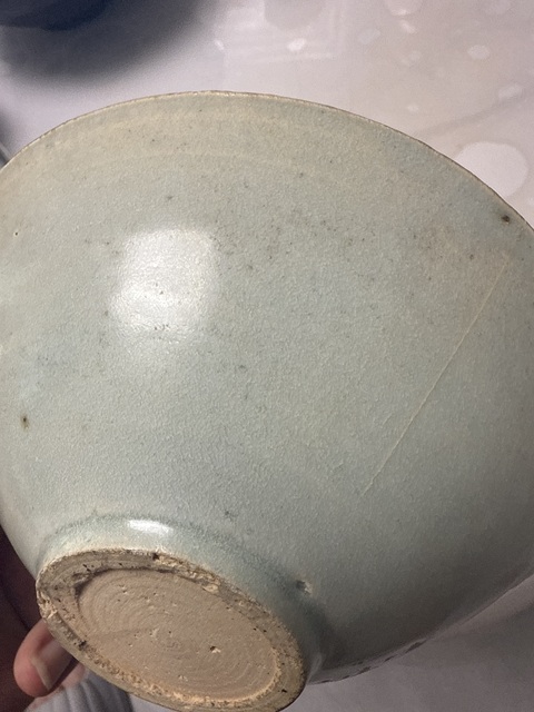 古玩陶瓷青白釉刻花斗笠碗真品鑒賞圖