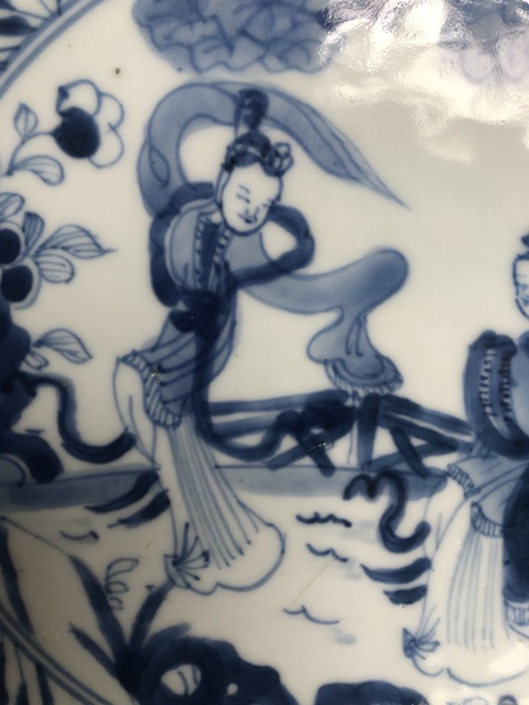 古玩陶瓷青花二喬圖花口盤拍賣,當前價格3300元