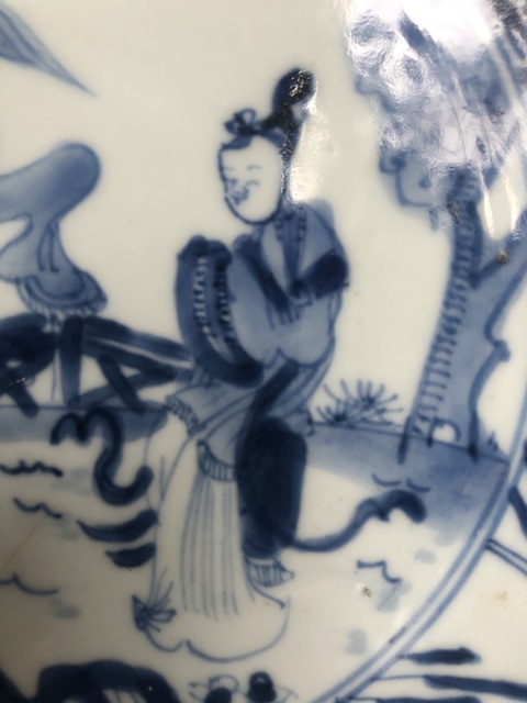 古玩陶瓷青花二喬圖花口盤拍賣,當前價格3300元