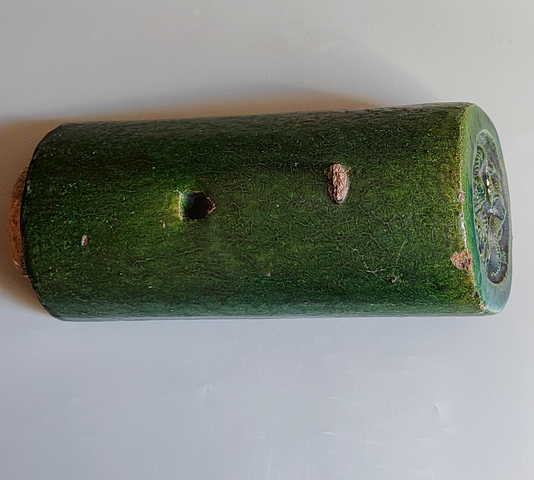 古玩陶瓷綠釉龍紋瓦當真品鑒賞圖