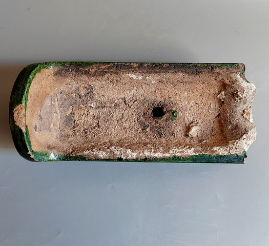 古玩陶瓷綠釉龍紋瓦當真品鑒賞圖