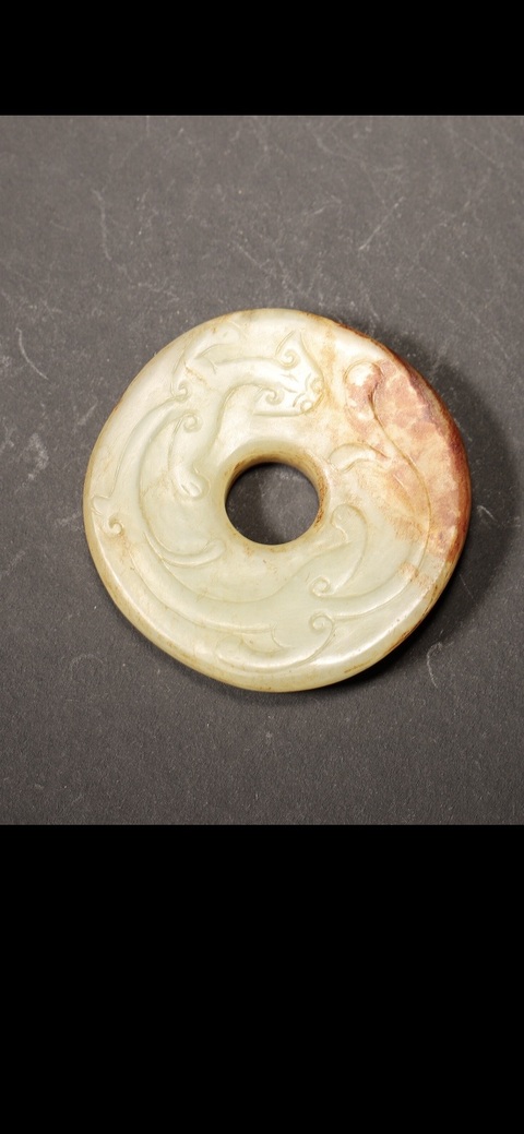 古玩玉器提油仿古“螭龍紋”玉璧真品鑒賞圖