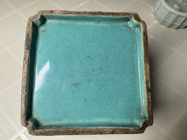 古玩陶瓷爐鈞釉盤螭龍紋水盂真品鑒賞圖