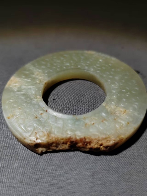 古玩玉器和田玉雕“勾連紋璧”真品鑒賞圖