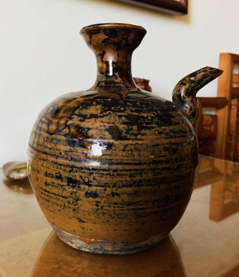 古玩陶瓷明代紫金釉壺真品鑒賞圖