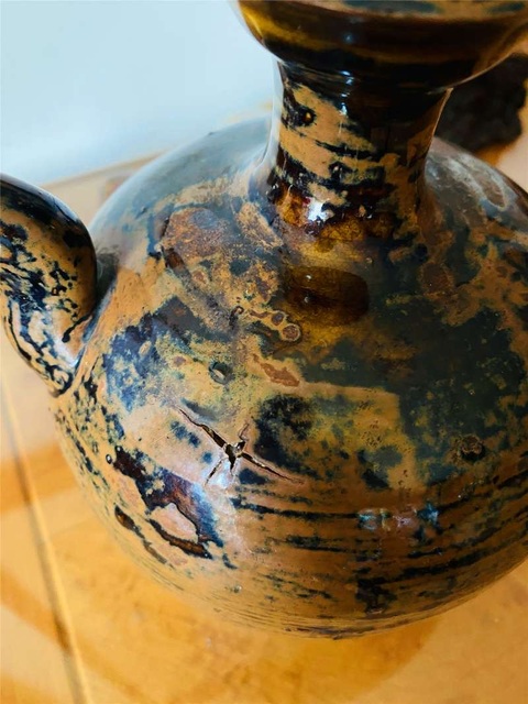 古玩陶瓷明代紫金釉壺真品鑒賞圖