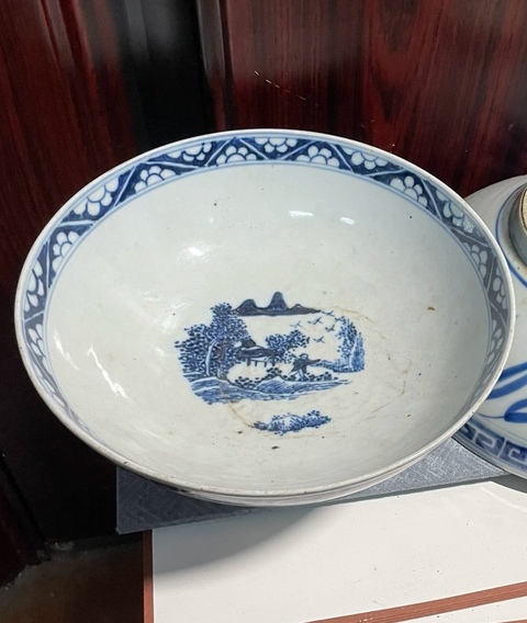 古玩陶瓷青花花卉紋碗一對真品鑒賞圖