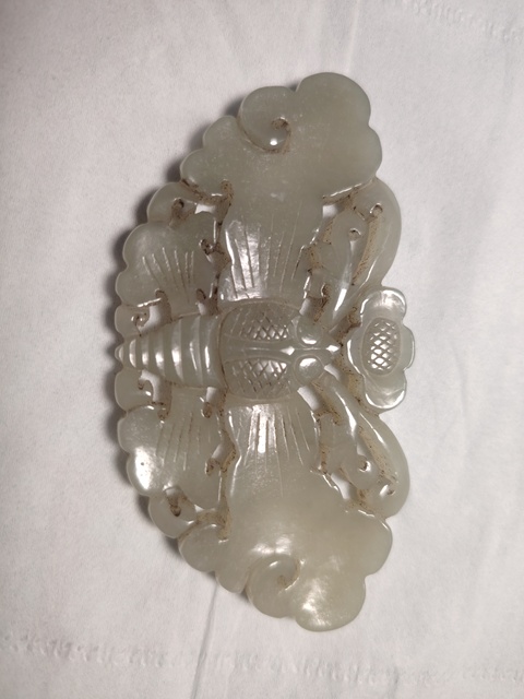 古玩玉器明代和田玉籽料蝴蝶佩真品鑒賞圖