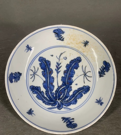 古玩陶瓷青花花鳥紋盤真品鑒賞圖