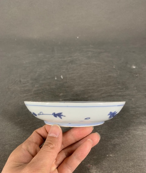 古玩陶瓷青花花鳥紋盤真品鑒賞圖