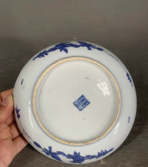 古玩陶瓷青花花鳥紋盤真品鑒賞圖