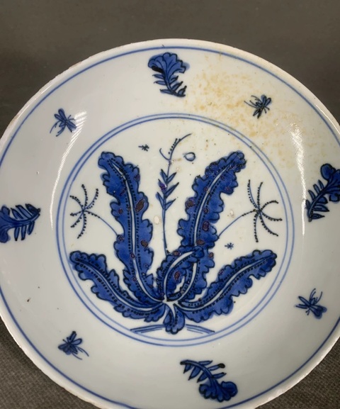 古玩陶瓷青花花鳥紋盤真品鑒賞圖
