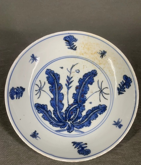 古玩陶瓷青花花鳥紋盤真品鑒賞圖
