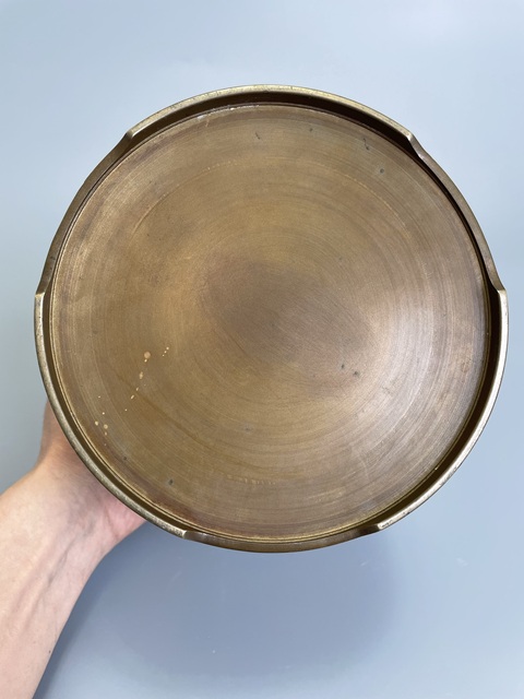 古玩銅器清晚期 嵌銀釘銅爐真品鑒賞圖